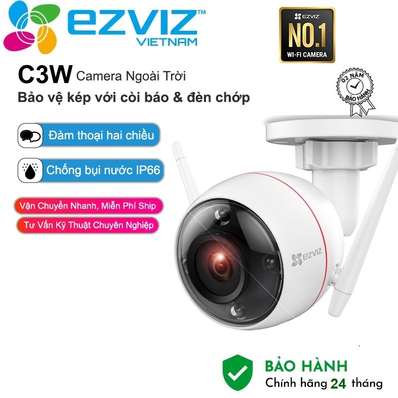 Camera WiFi ngoài trời, ghi hình màu ban đêm EZVIZ C3W CS-CV310 1080P 2.0MP - Hàng Chính Hãng