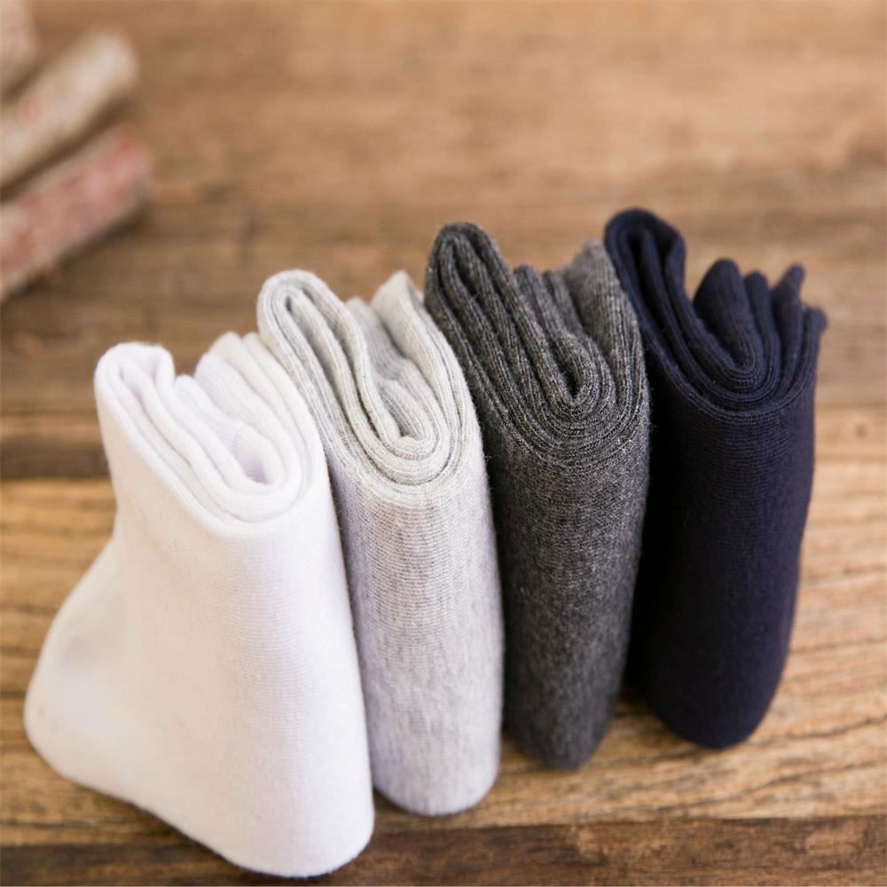 1 Đôi Tất Cotton 80% Màu Trơn Đơn Giản Cho Nam