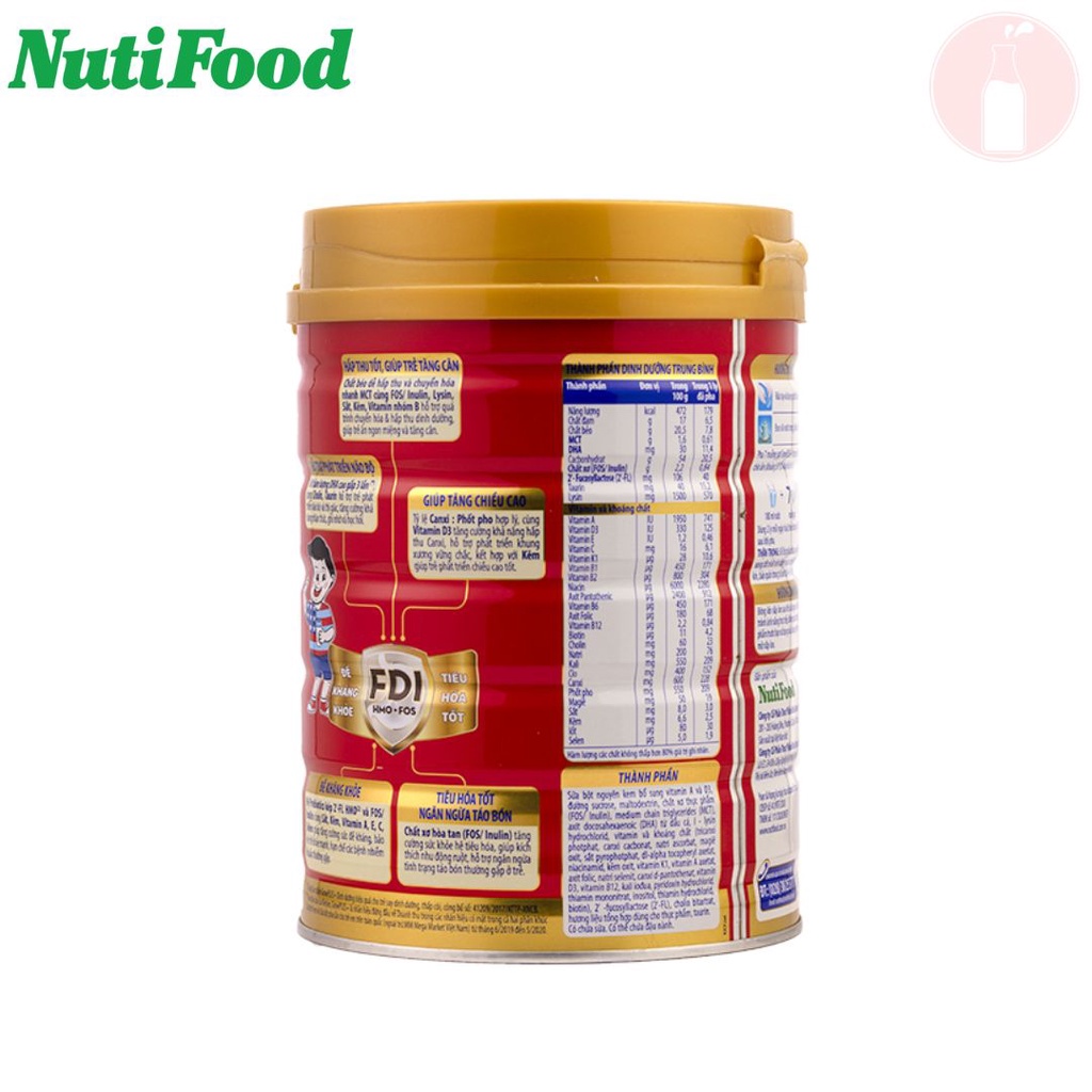 Sữa bột Nutifood Grow Plus đỏ lon 900g (cho trẻ từ 1 tuổi trở lên suy dinh dưỡng thấp còi)