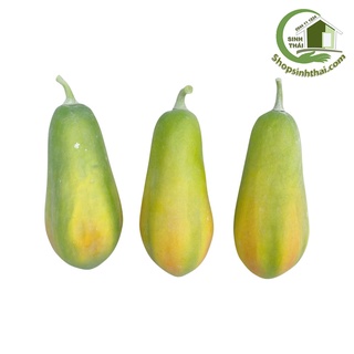 Trái đu đu giả - quả đu đủ chín cây màu xanh vàng - Trái cây giả cao cấp