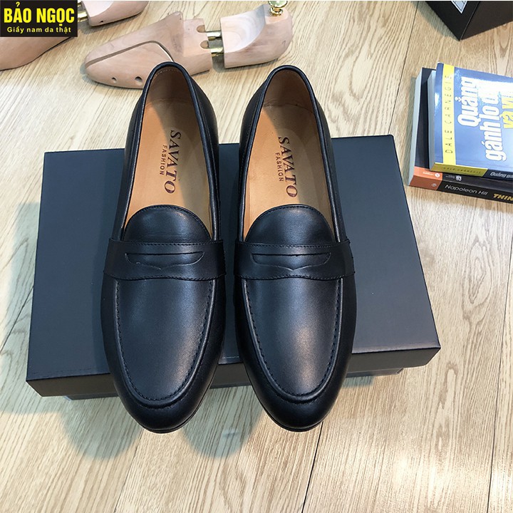 Giày Da Nam Hàn Quốc Đai Đục Đen Trơn, Da mỀM Đế Cao Su Đúc Cao 3cm, Mã K181