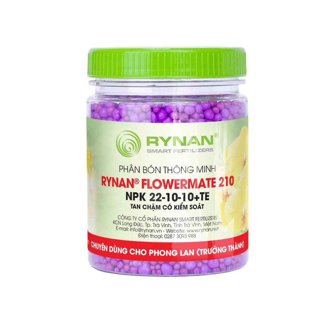 Phân thông minh tan chậm có kiểm soát RYNAN 210 NPK 22-10-10+TE chuyên cho hoa Lan trưởng thành RYNAN210 | Vạn Tín Store