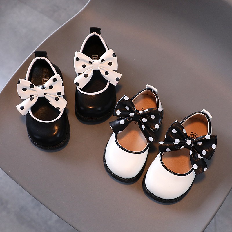 Giày búp bê da mềm gắn nơ siêu xinh cho bé gái _ Giày cho bé gái phong cách Vintage từ 1-3 tuổi!!