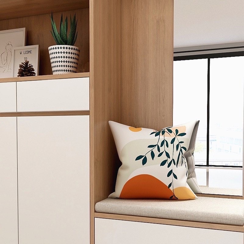 Áo gối, Gối tựa lưng, gối vuông phong cách Bắc Âu, vải nhung dày mịn mềm mịn,Size 45*45CM