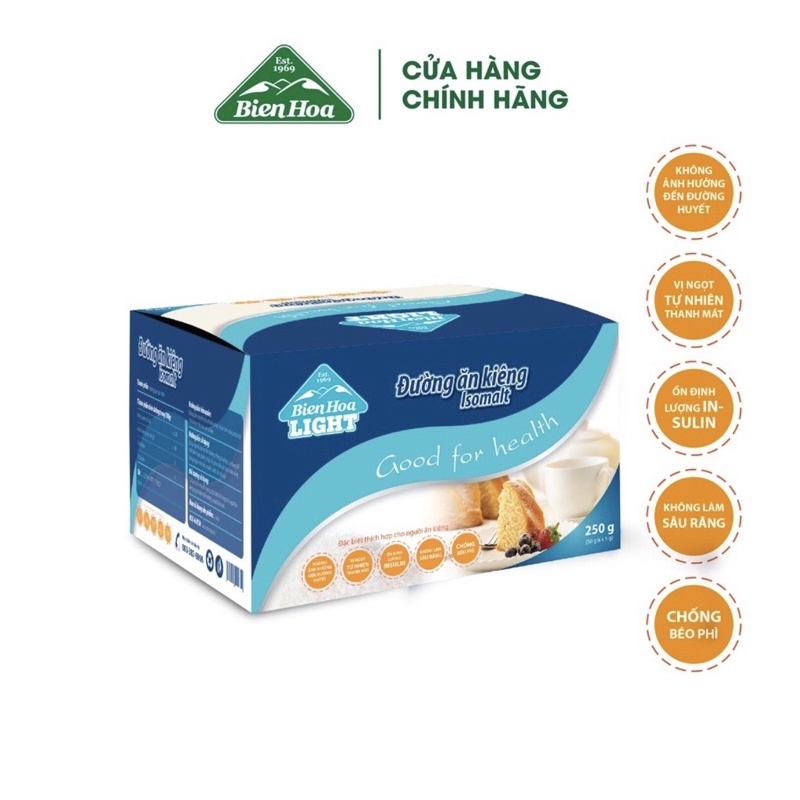 Đường ăn kiêng Biên Hoà isomalt hộp 250g ( 50 gói )