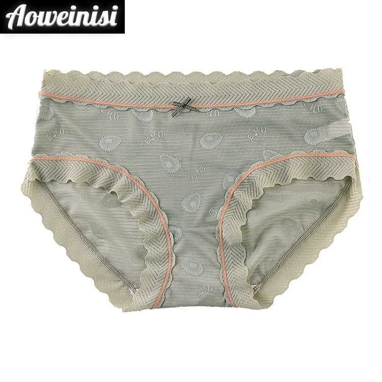 Quần lót AOWEINISI cotton kháng khuẩn phối ren quyến rũ dành cho nữ