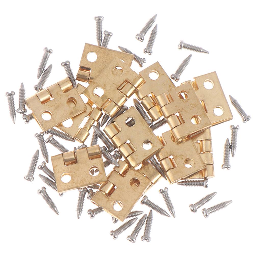 BEBETTERM Set 10 / 20 Bản Lề 8x10mm Kèm Ốc Vít Kim Loại Mini Trang Trí Nhà Búp Bê