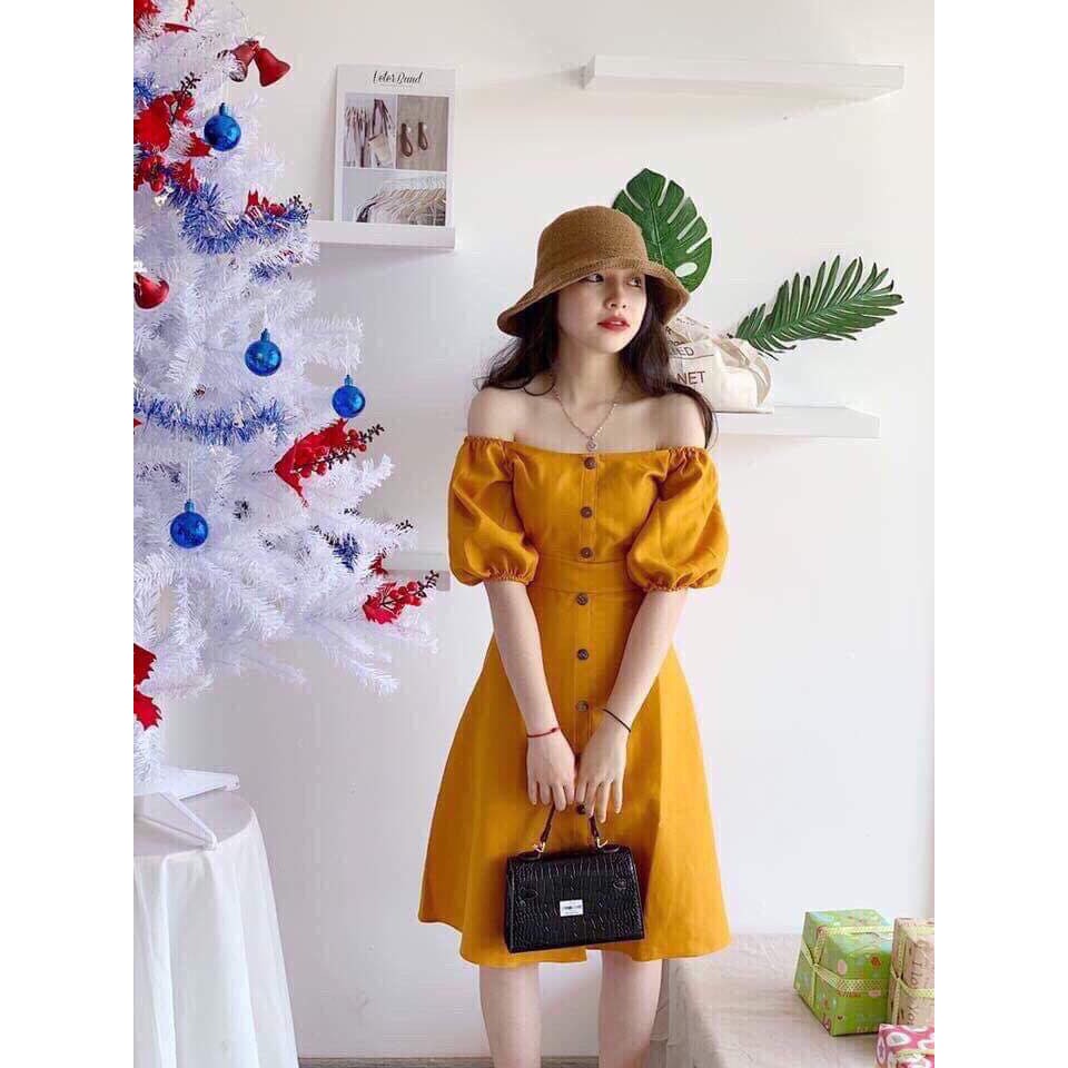 ĐẦM MAXI BẸT VAI VÀNG (MỚI VỀ)