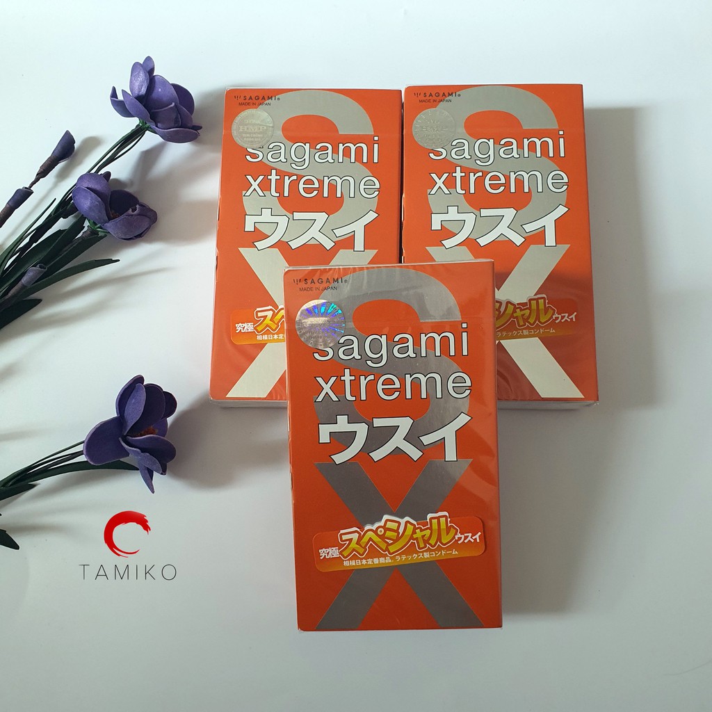 Bao Cao Su Sagami Xtreme Love Me Orange Siêu Mỏng Truyền Nhiệt Tức Thì- Hàng Chính Hãng Nhật Bản- Hộp 10 Cái