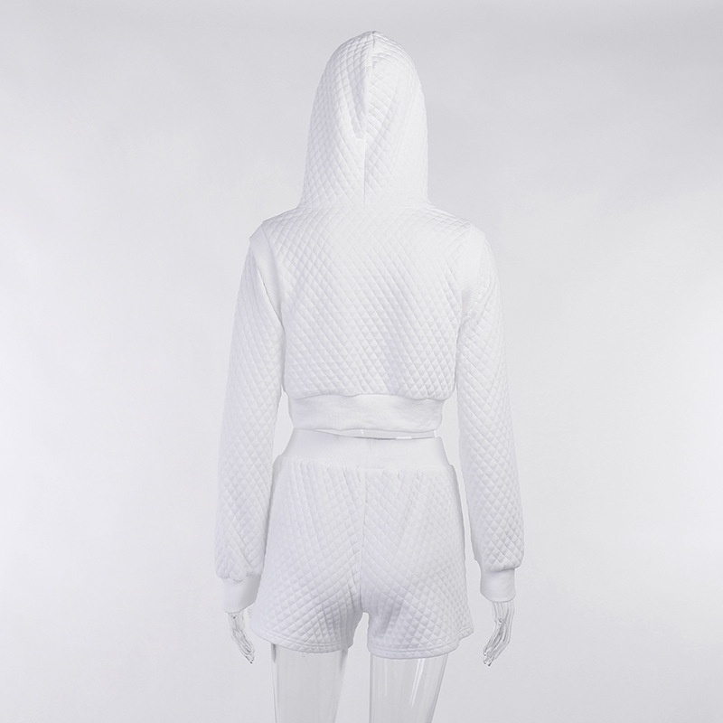 Bộ Áo Hoodie Dài Tay Dáng Rộng + Quần Short Lưng Cao In Chữ Thời Trang Cho Nữ