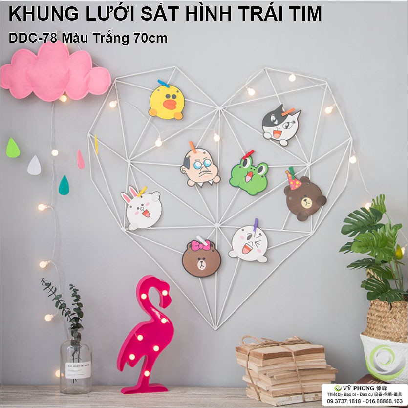 KHUNG LƯỚI SẮT TRÁI TIM DECOR TRANG TRÍ CHỤP ẢNH SẢN PHẨM DDC-77,78,79