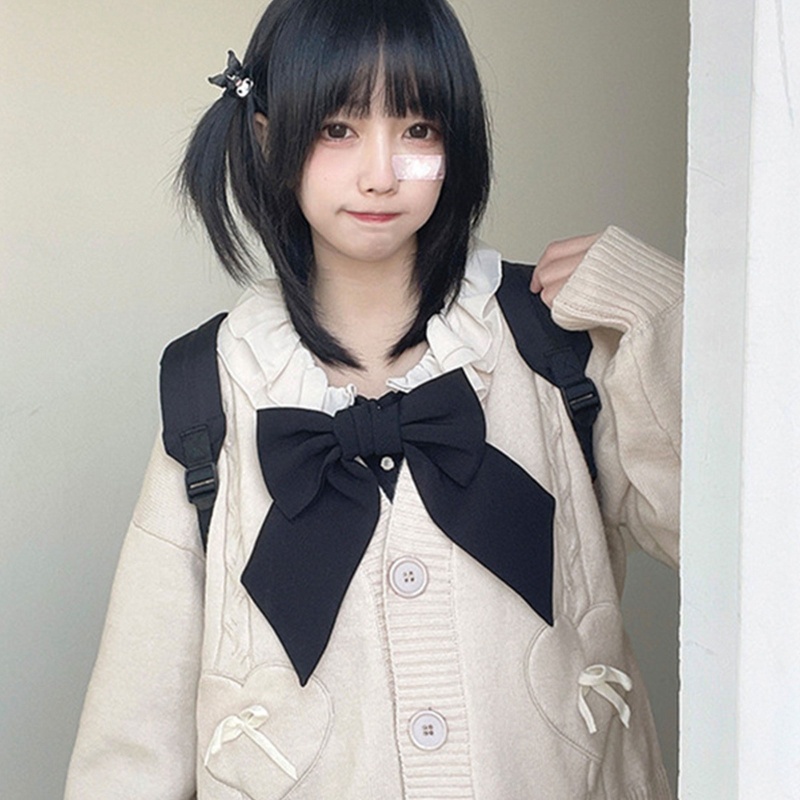 Áo Khoác Cardigan Dệt Kim Tay Dài Dáng Rộng Cổ Chữ V Phối Nút Xinh Xắn Cho Nữ