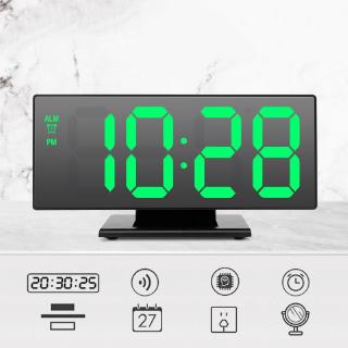 LED digital clock multi-function mirror snooze display time night LCD table lamp desktop Ⓡ