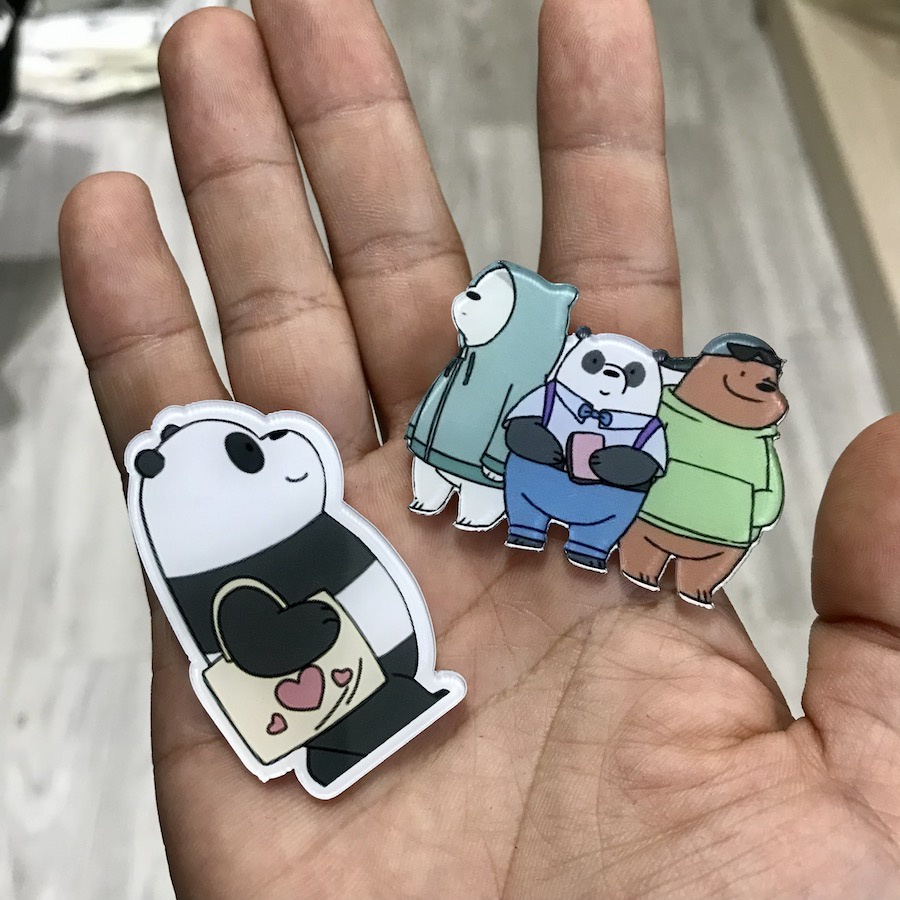 Huy hiệu cài áo balo túi hình 3 chú gấu cá tính