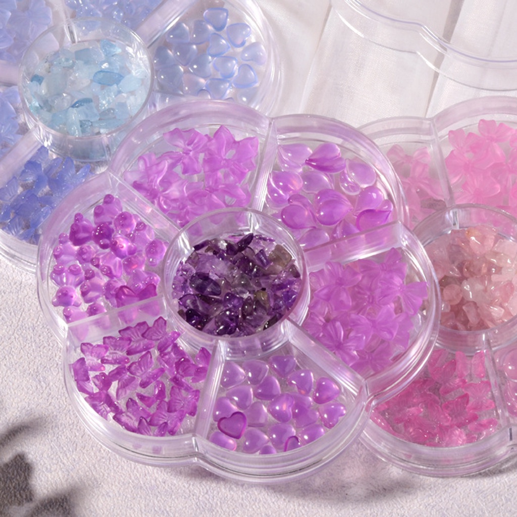 1 Hộp Phụ Kiện Trang Trí Móng Tay 3D Bằng Nhựa Resin Màu Sắc Sống Động Dễ Phối Đồ Dành Cho Nữ
