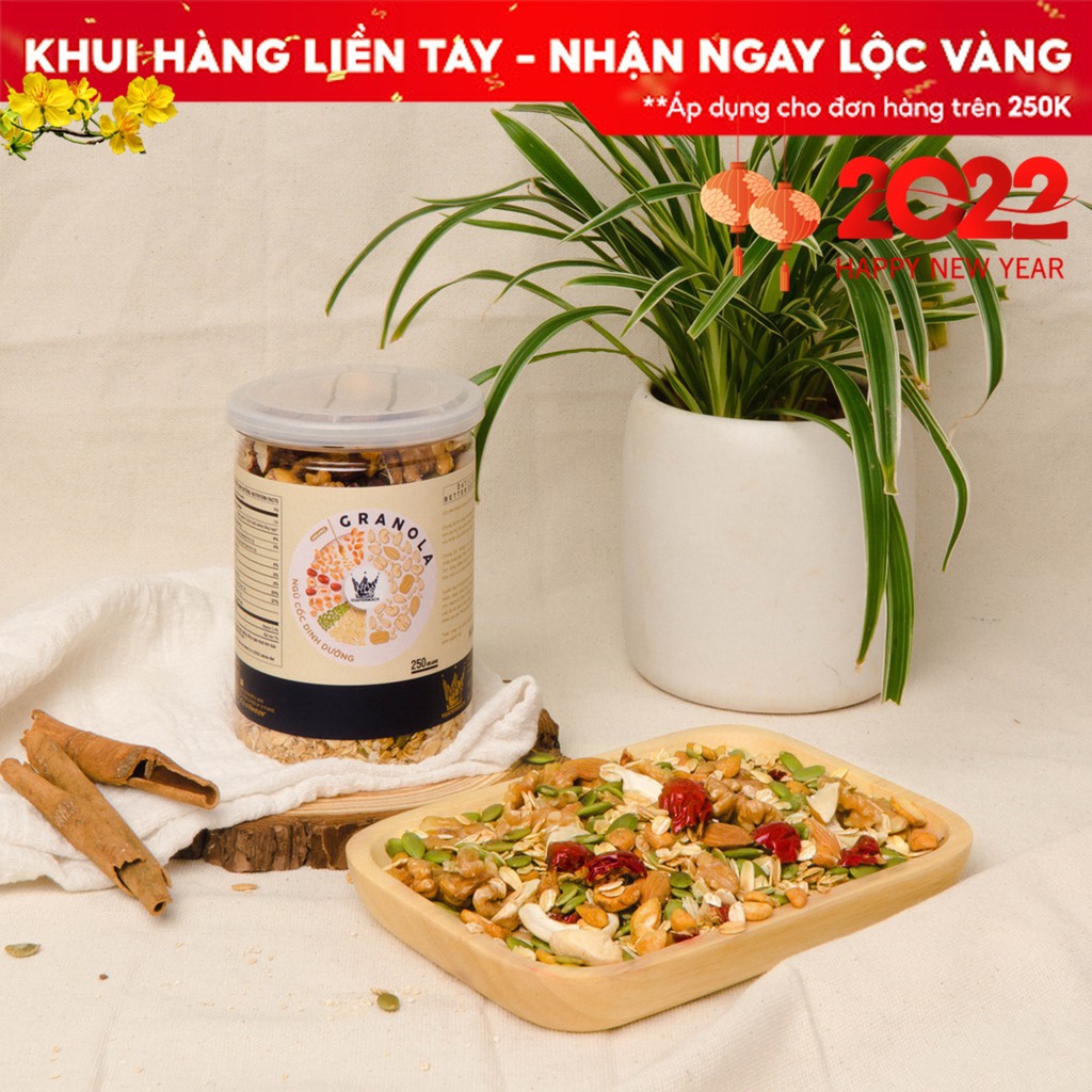 [SET ĂN KIÊNG 1] Granola 250gr + Yến Mạch 500gr + Bánh Biscotti Original Vua Yến Mạch 250gr