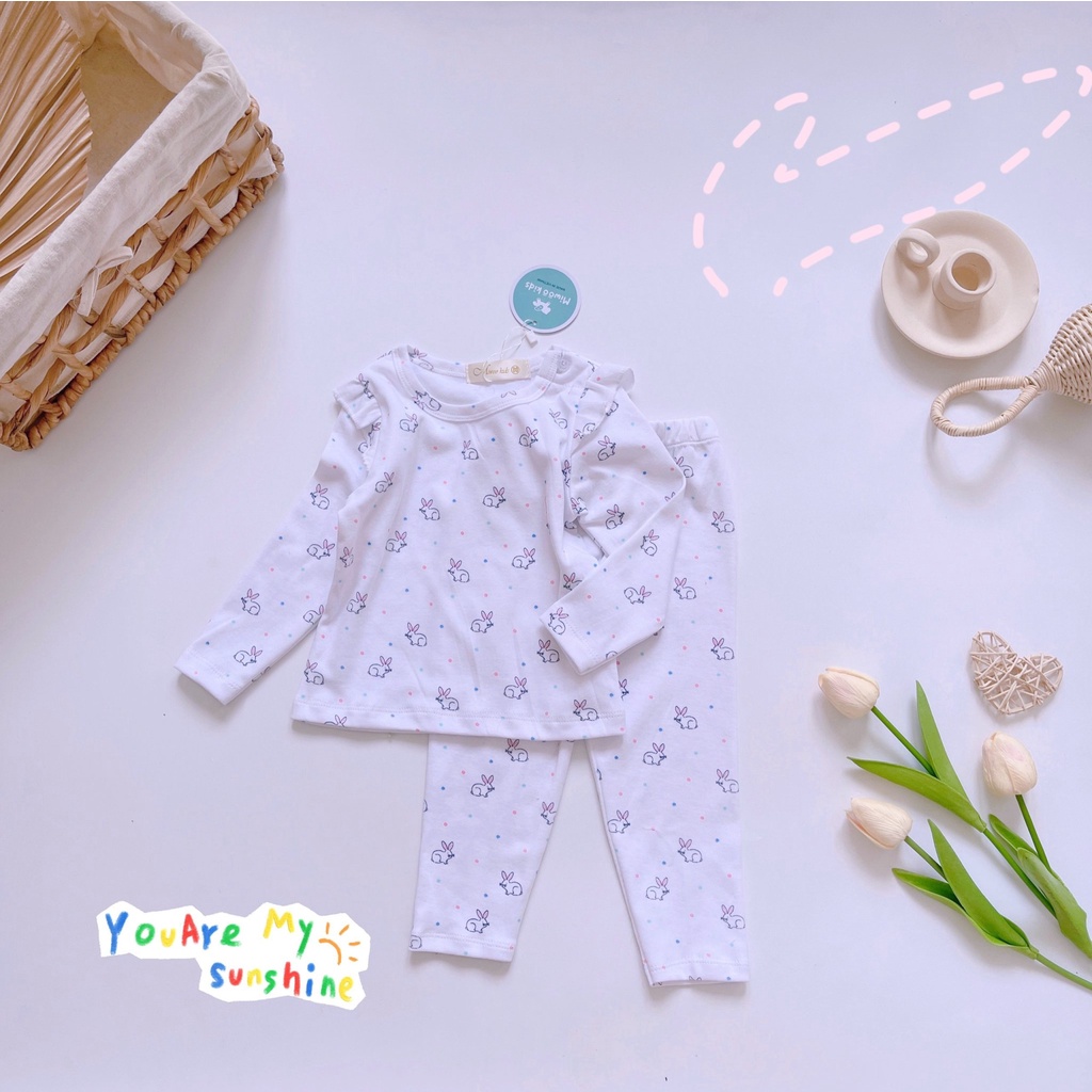 Đồ Bộ Ngủ Cotton Cánh Tiên Tay Dài Quần Dài Cho Bé Gái Từ 1 - 4 Tuổi - DB8015