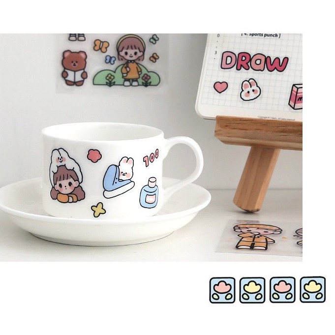 Bộ 20 miếng sticker nhãn dán dễ thương dán trang trí TELADO ST13