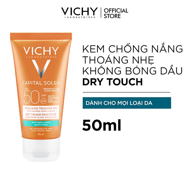 Combo sản phẩm chống nắng &amp; căng mượt da VICHY Capital Soleil Dry Touch 65ml