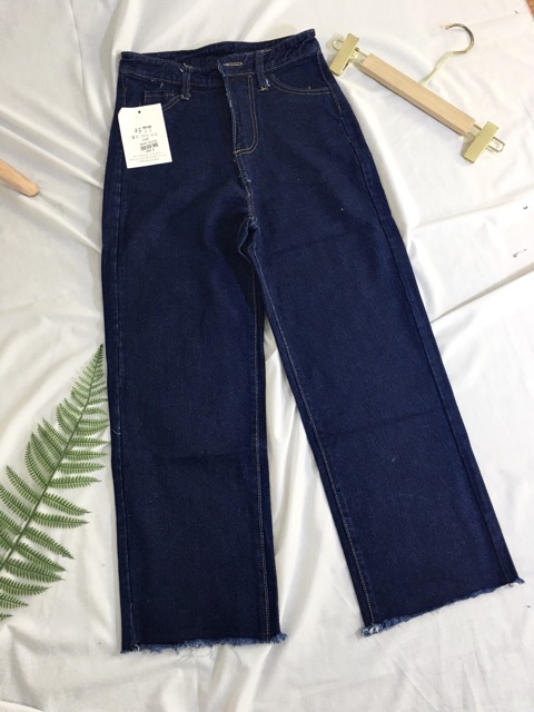 [ Mã FAMAYWA giảm 10K đơn 50K] Quần jeans nữ ống rộng tua gấu vải bò denim phong cách hàn quốc | BigBuy360 - bigbuy360.vn