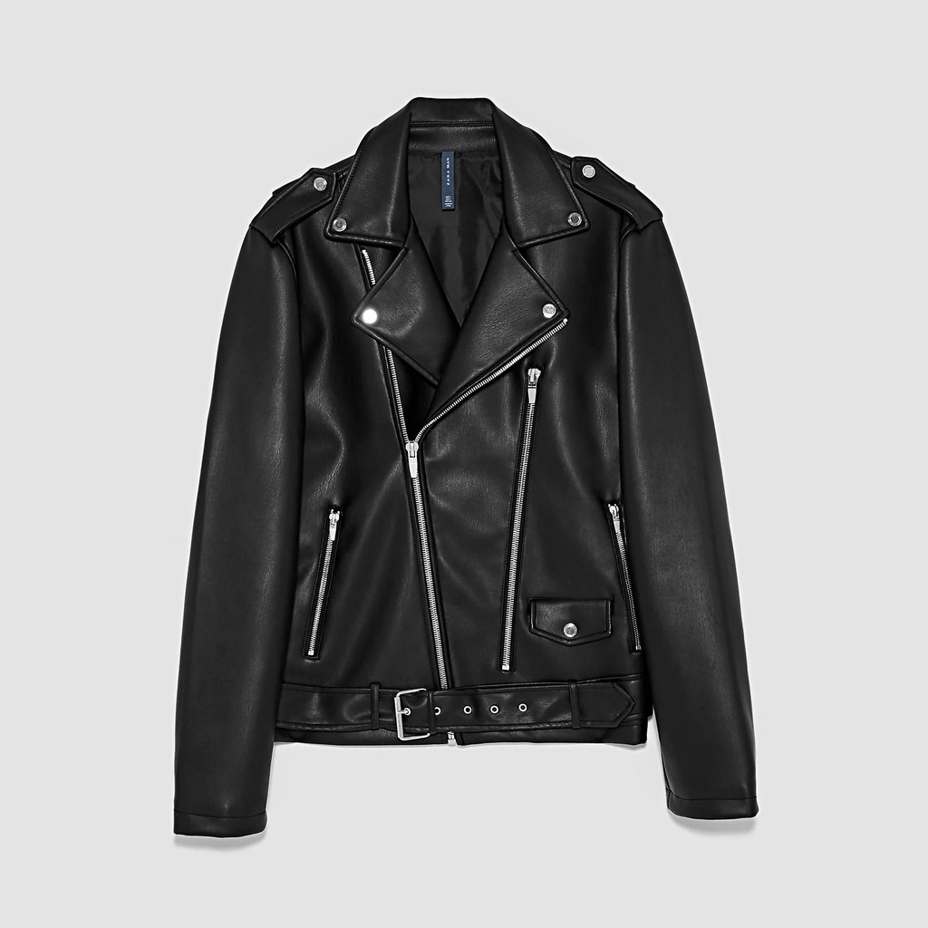 Áo khoác da Zara biker jacket nam auth chính hãng