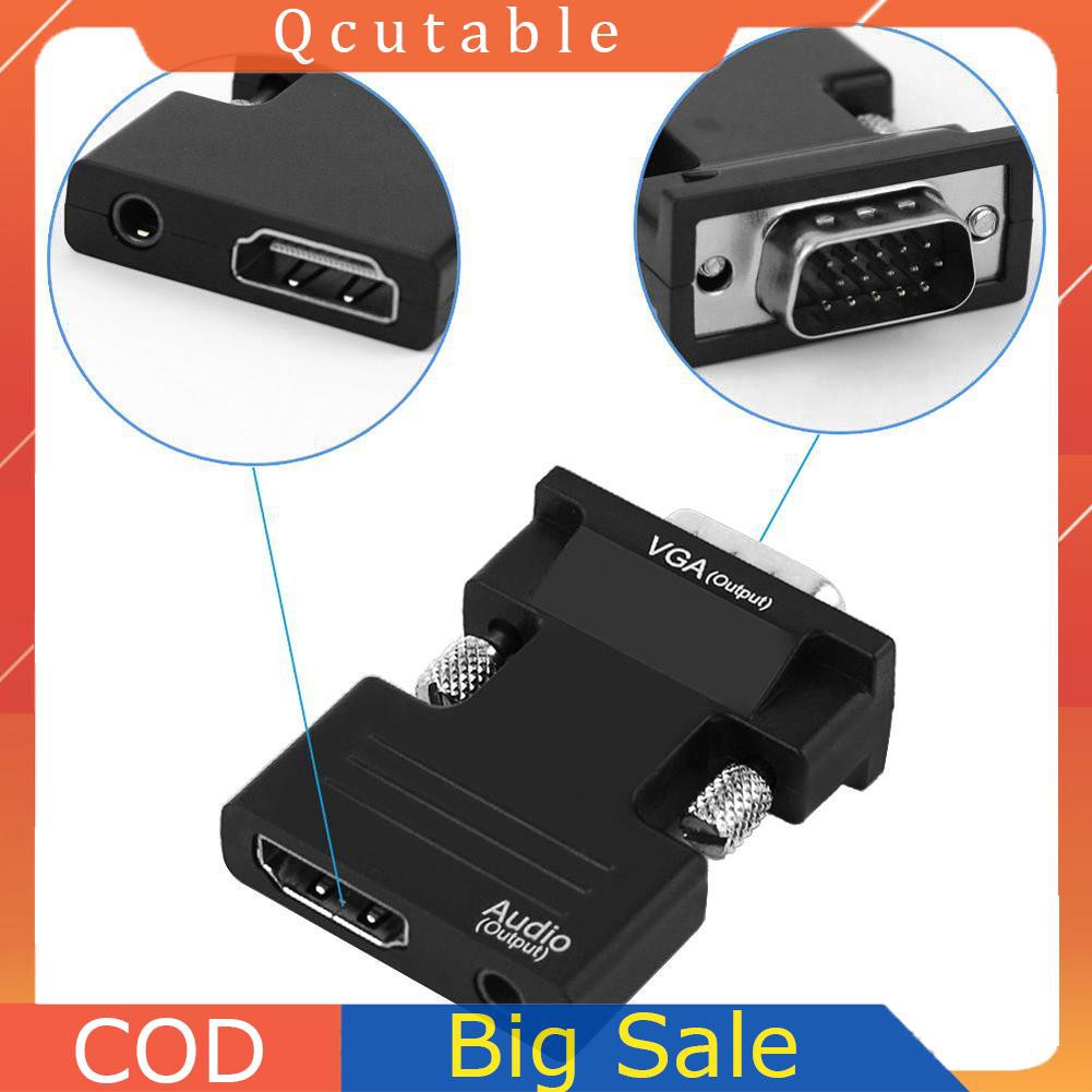 Đầu Chuyển Đổi Hdmi Cái Sang Vga Với Đầu Ra Âm Thanh Hỗ Trợ 1080p