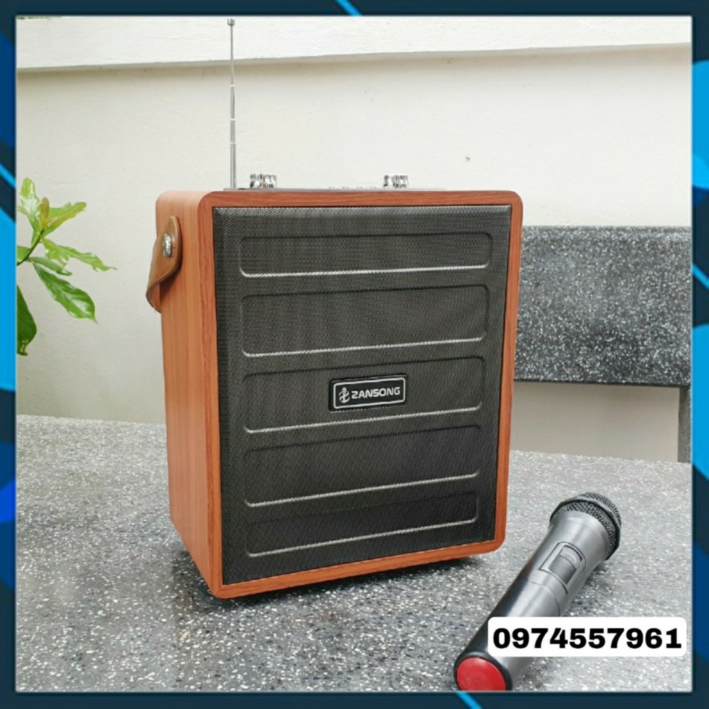 Loa kéo mini karaoke bluetooth Zansong bass 16 Loa kẹo kéo di động thùng gỗ nhỏ mà có võ .