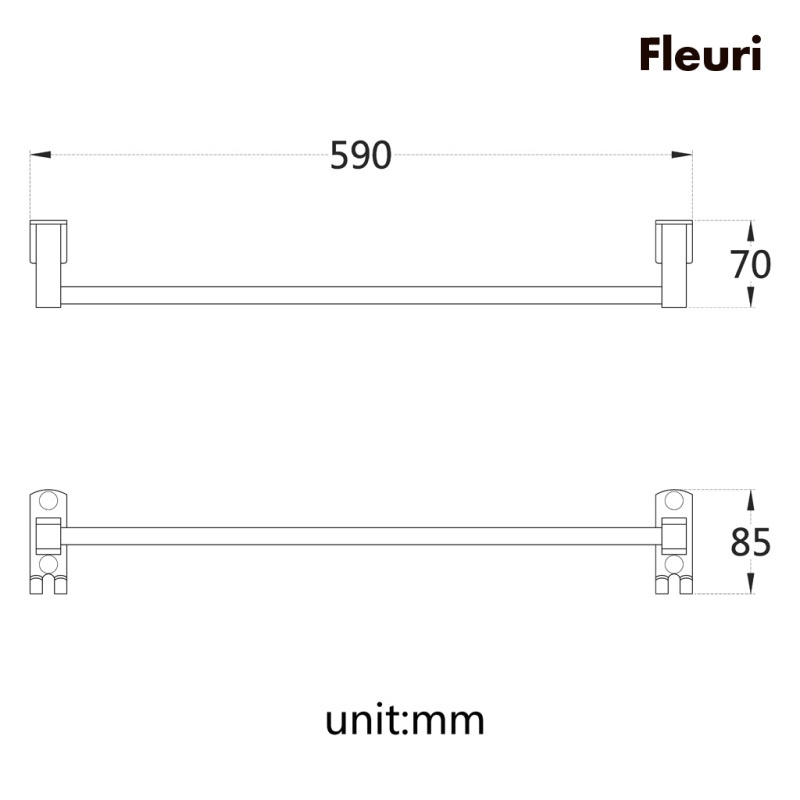 Giá Đỡ Khăn Tắm Gắn Tường Bằng Nhôm Màu Đen Nhám Tiện Dụng Cho Phòng Tắm