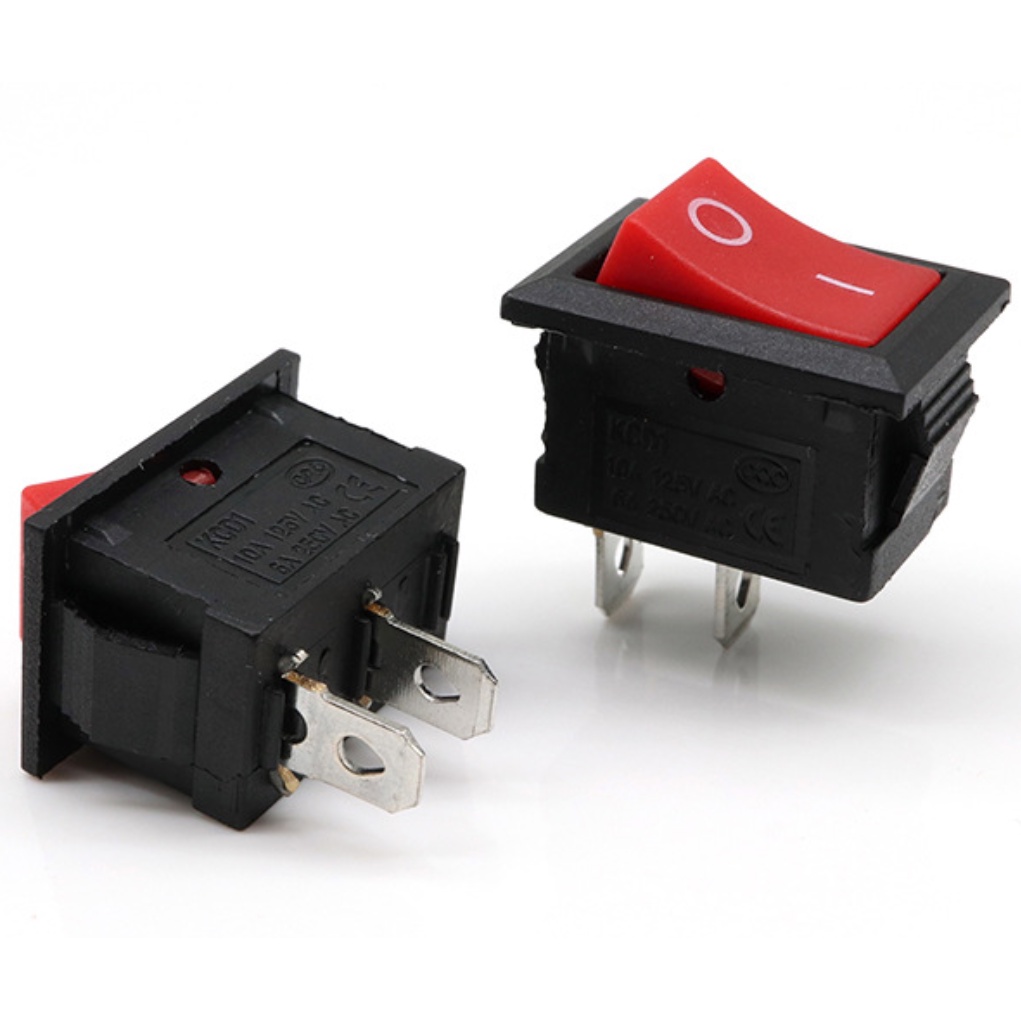 10 Công Tắt Bập Bênh KCD1-101 2P - 250V 6A kích thước 15X21mm loại tốt