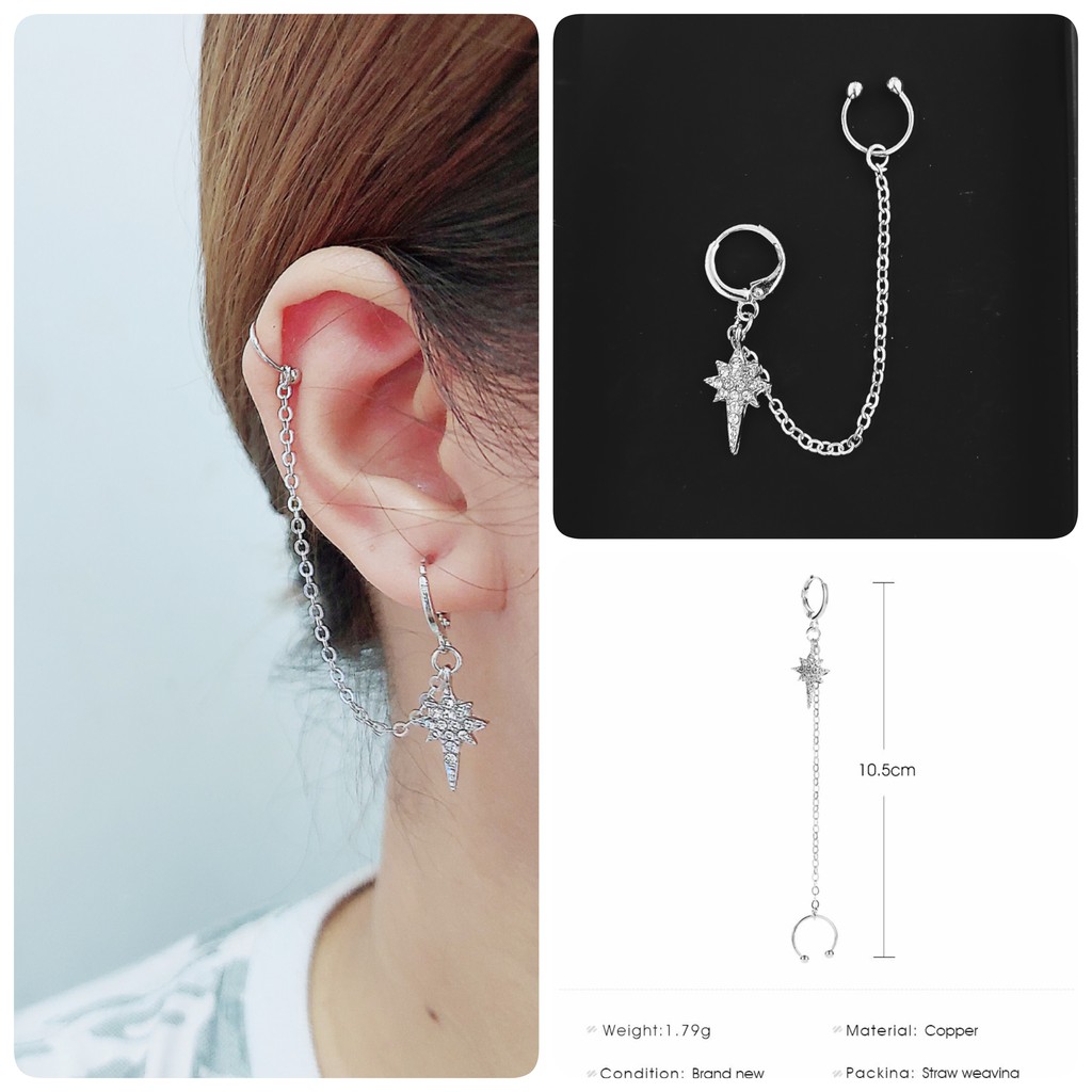 Khuyên kẹp vành bling