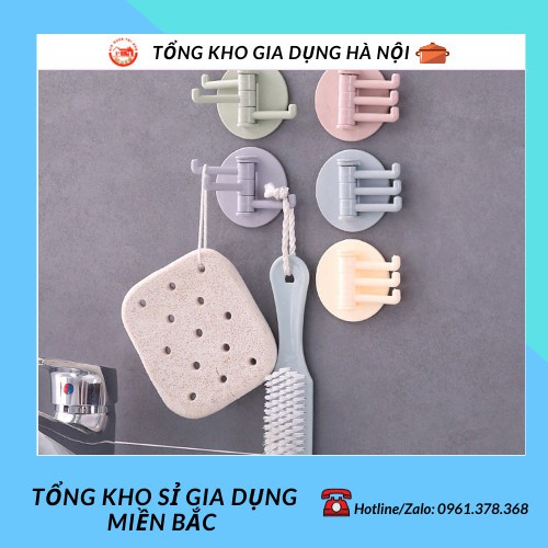 Móc treo quần áo đồ dùng phòng tắm dạng xoay 3 móc siêu chắc chắn 88117