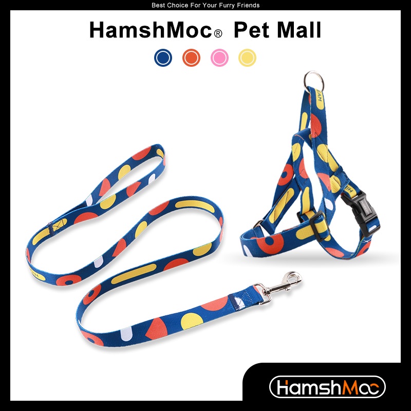HamshMoc Bộ Dây Dắt Thú Cưng Đi Dạo Bằng Nylon Chắc Bền
