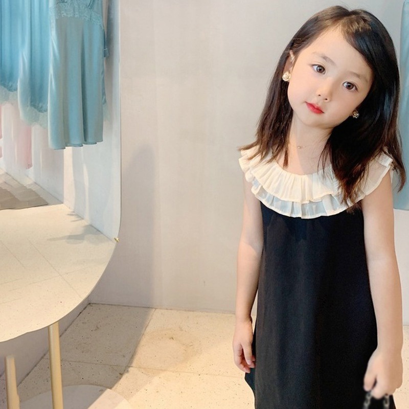 Đầm Công Chúa Sát Nách Cổ Ren Se7en Cho Bé Gái