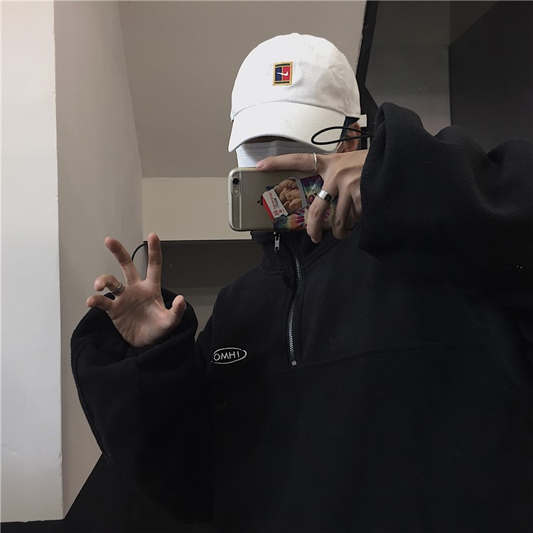 Áo thun tay dài dáng rộng vải lông cừu thời trang thu đông | BigBuy360 - bigbuy360.vn