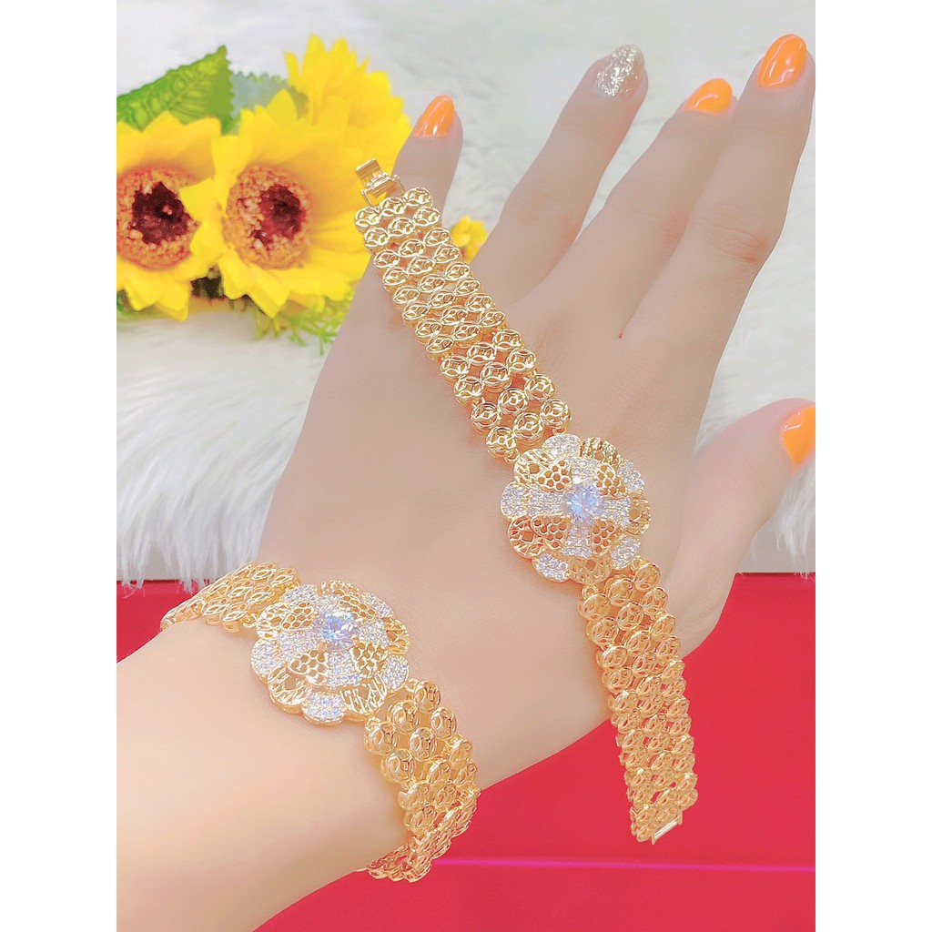 Lắc tay nữ UHA, lắc tay phong thùy bền màu thiết kế cao cấp sáng lấp lánh L31