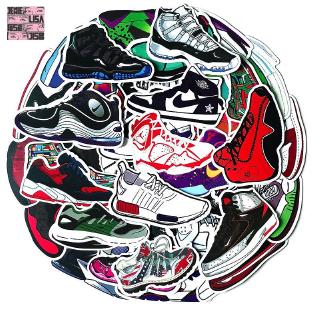 Bộ 100 miếng dán họa tiết giày bóng rổ độc đáo chống thấm nước tiện dụng