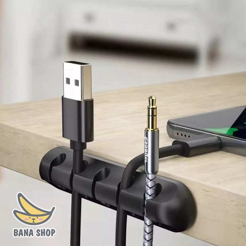 Đế dán / Kẹp giữ cố định chống rối dây cáp sạc điện thoại, tai nghe, dây phụ kiện đa năng