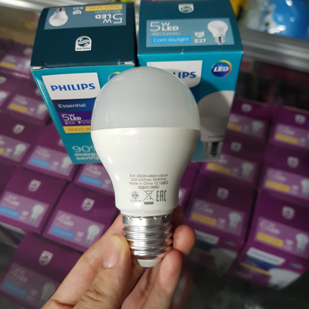 Bóng Đèn LED bulb Essential 5W chính hãng Philips- ánh sáng vàng