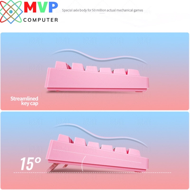 COMBO Bàn Phím Chuột Máy Tính Có Dây Giả Cơ YINDIAO K200 G15 LED Xuyên Chữ Cao Cấp Có 4 Màu Trắng Hồng Xanh Đen