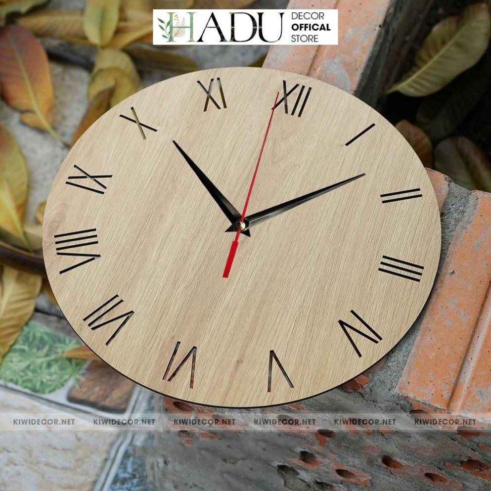 Đồng Hồ Treo Tường Kim Trôi Bằng Gỗ Vintage Decor Trang Trí Tối Giản - HaduDecor