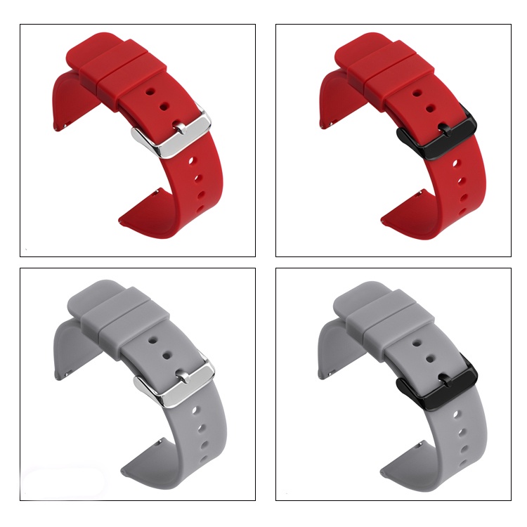 Dây Đeo Silicon 18mm 20mm 22mm Cho Đồng Hồ Thông Minh Samsung Galaxy 3 Active Huawei GT 2 Amazfit gts