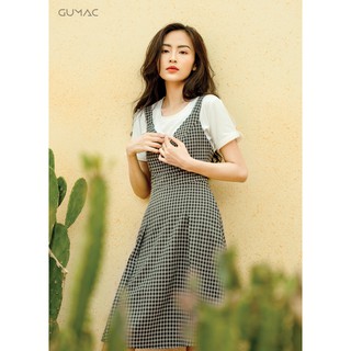 Đầm yếm caro xòe GUMAC MS08959_DEN