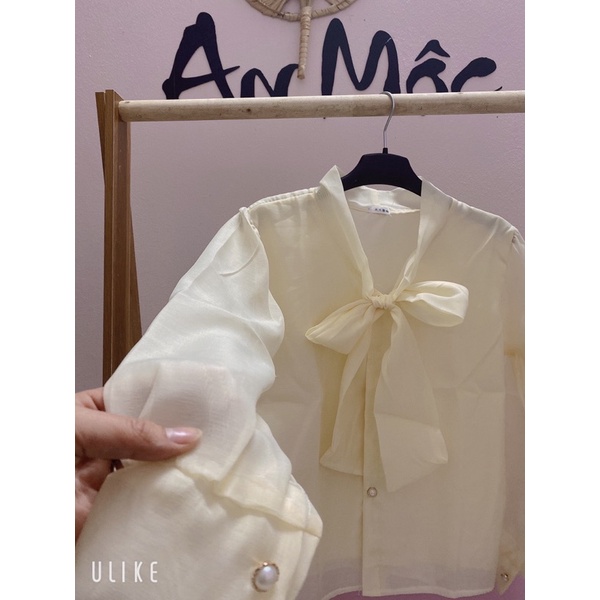 Áo sơ mi von tơ cổ nơ thanh lịch cho cho nữ