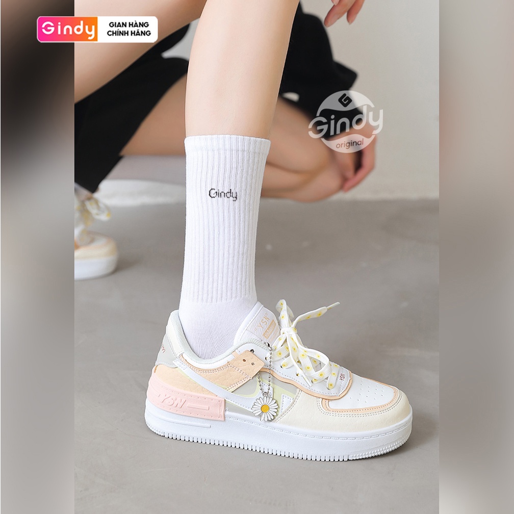 Vớ tất Unisex GINDY nam nữ dáng cổ cao chất liệu cotton vải co giãn bốn chiều T006