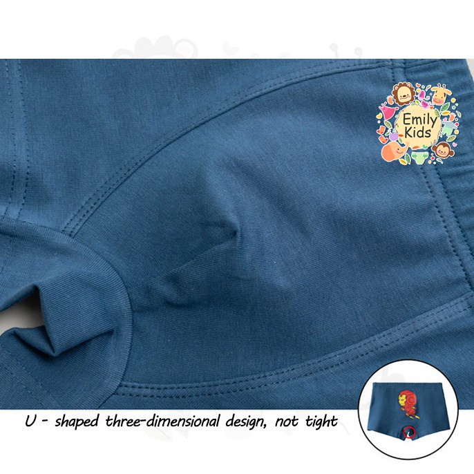 Bộ 5 Quần Lót Boxer Thoáng Khí In Họa Tiết Hoạt Hình Siêu Anh Hùng Dễ Thương Thân Thiện Với Da Thoáng Khí Thoải Mái Cho Bé Trai 3-12 Tuổi
