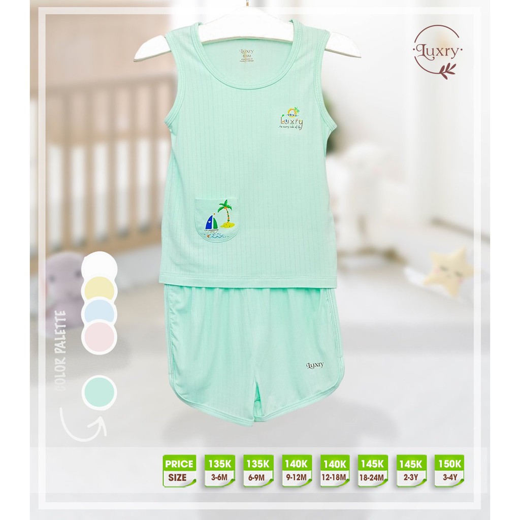 Bộ quần áo ba lỗ Luxry cho bé trai và bé gái - Ba lỗ mặc nhà mùa hè siêu mát -bộ sát nách chất thun sợi tre Luxry