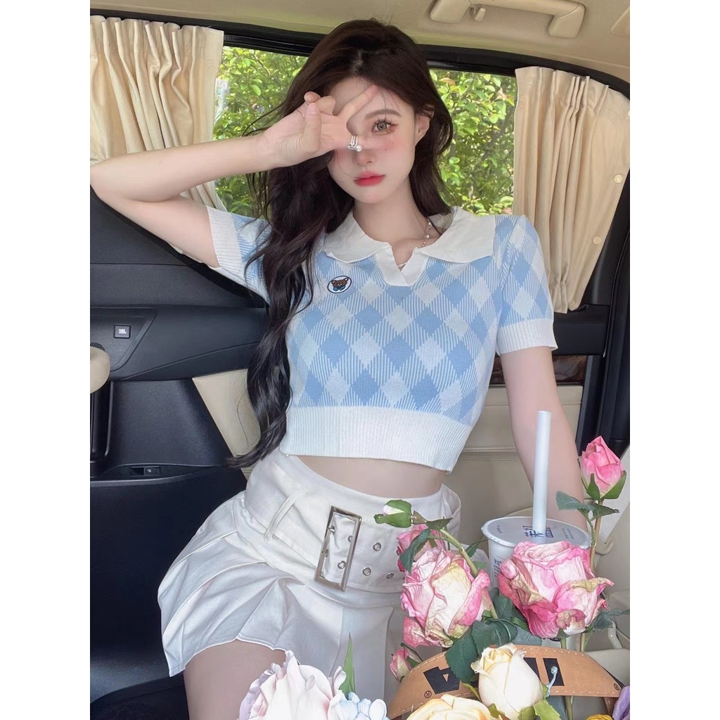 Áo dệt kim cổ chữ v thời trang Hàn Quốc dễ phối đồ cho nữ