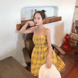 Đầm 2s caro cúp