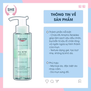 Sữa Rửa Mặt Giảm Mụn Eucerin Pro Acne Solution Cleansing Gel