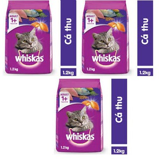 3 gói thức ăn mèo whiskas vị cá thu gói 1.2kg